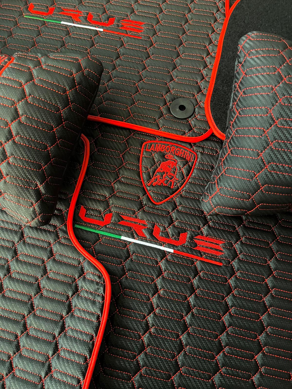 For Lamborghini URUS Car Floor Mats with Trunk Mat Custom fit Leather for all URUS Model Waterproof Carpet Liner and 2 Pillow