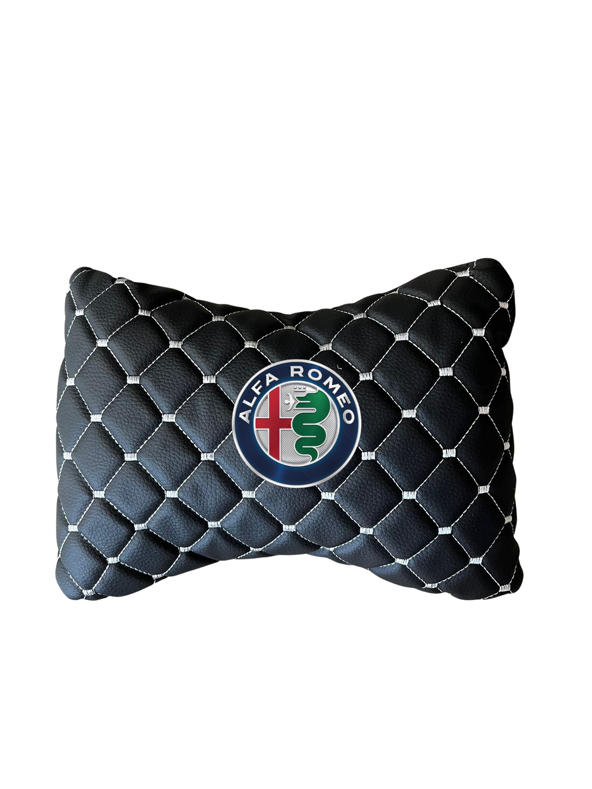 2 PCS Leather Car Neck Pillow Compatible with All Alfa Romeo Model