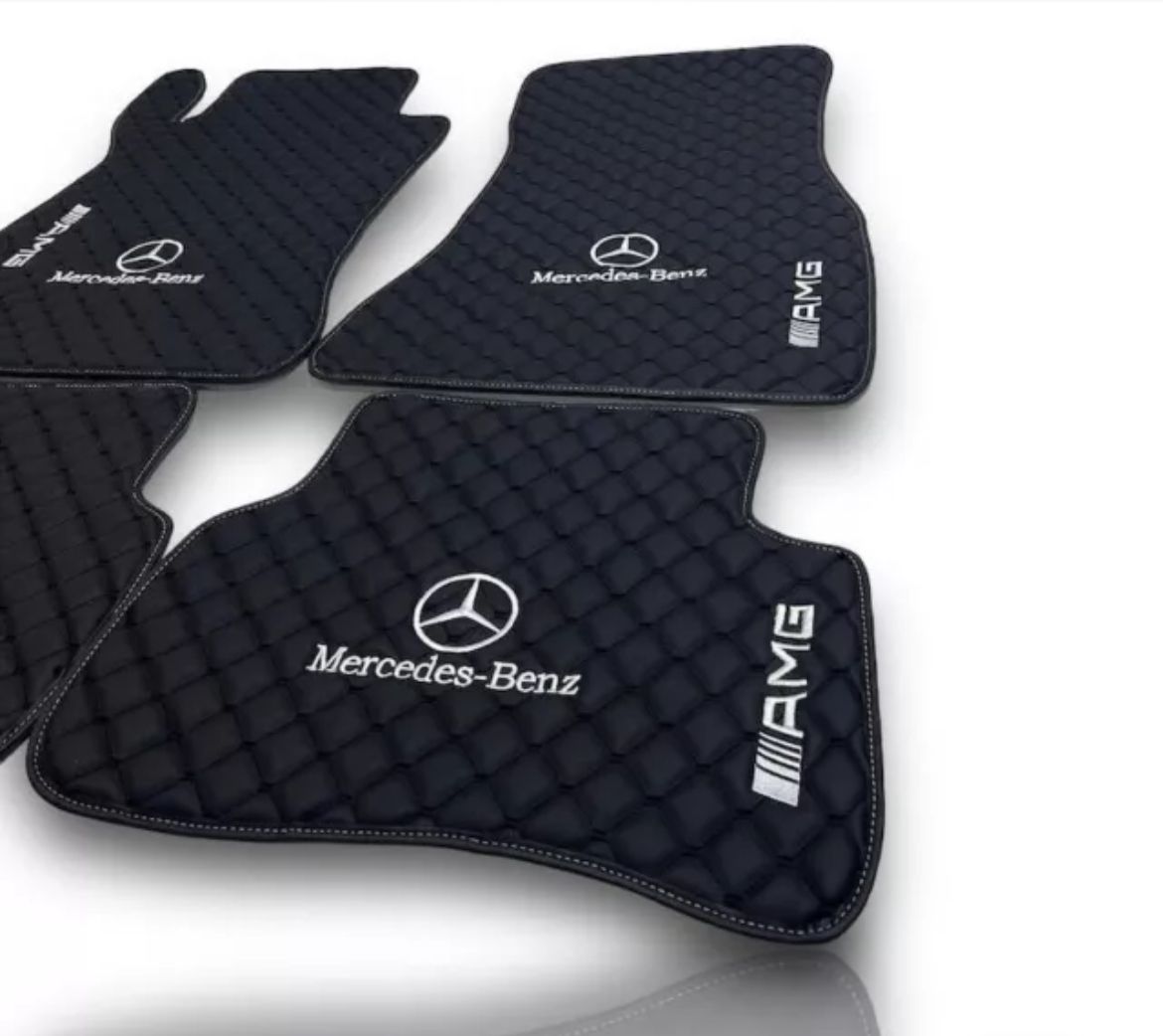 For Mercedes Benz AMG Car Floor Mats Custom fit Leather for all Mercedes AMG Model Waterproof Carpet Liner