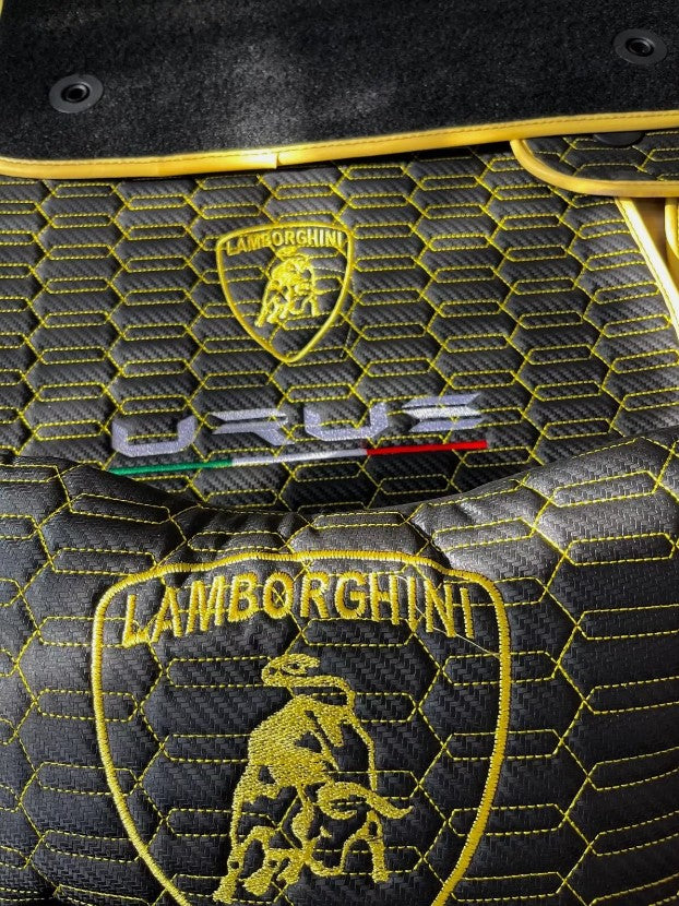 For Lamborghini URUS Car Floor Mats Custom fit Leather for all URUS Model Waterproof Carpet Liner With 2 Pillow