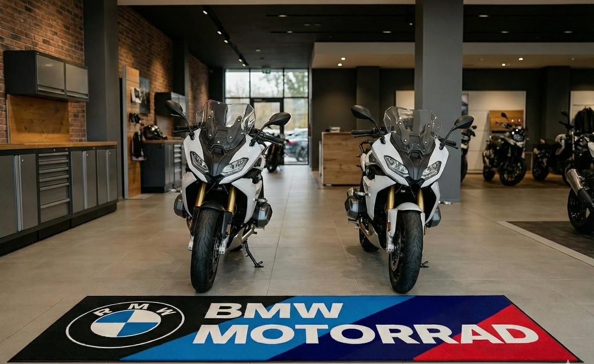 BMW M Motorcycle Luxury Rug 32×87 INCH Home, Garage & Display Carpet