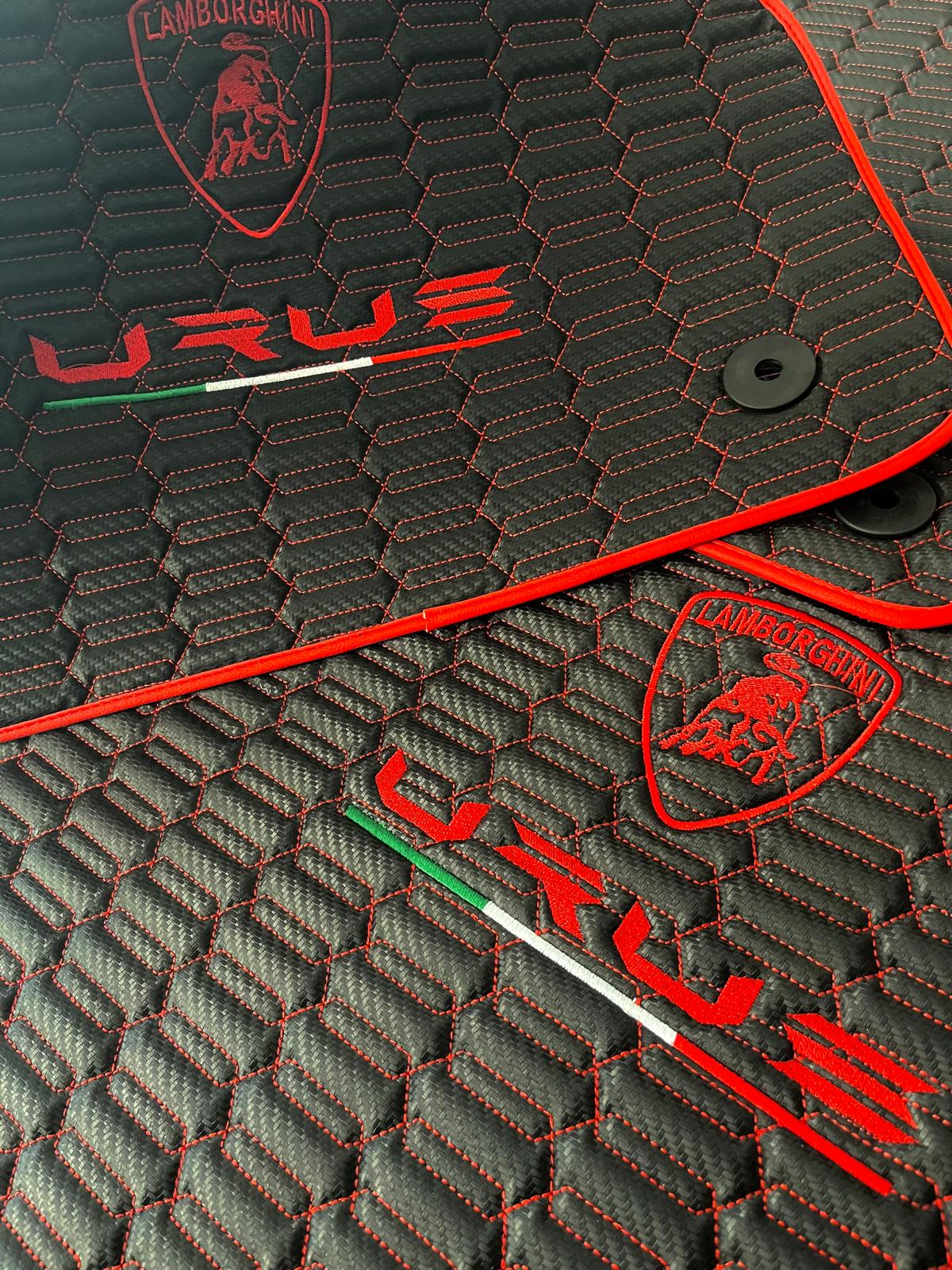 For Lamborghini URUS Car Floor Mats with Trunk Mat Custom fit Leather for all URUS Model Waterproof Carpet Liner and 2 Pillow