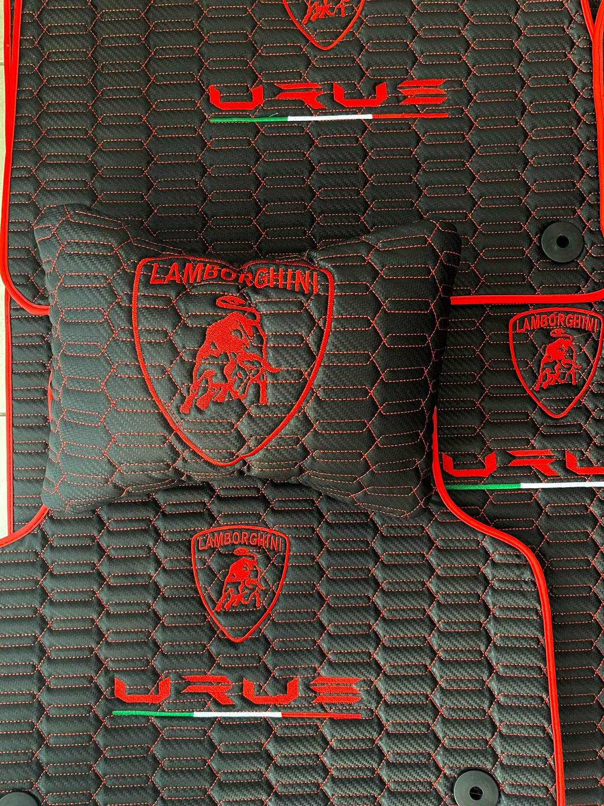 For Lamborghini URUS Car Floor Mats with Trunk Mat Custom fit Leather for all URUS Model Waterproof Carpet Liner and 2 Pillow