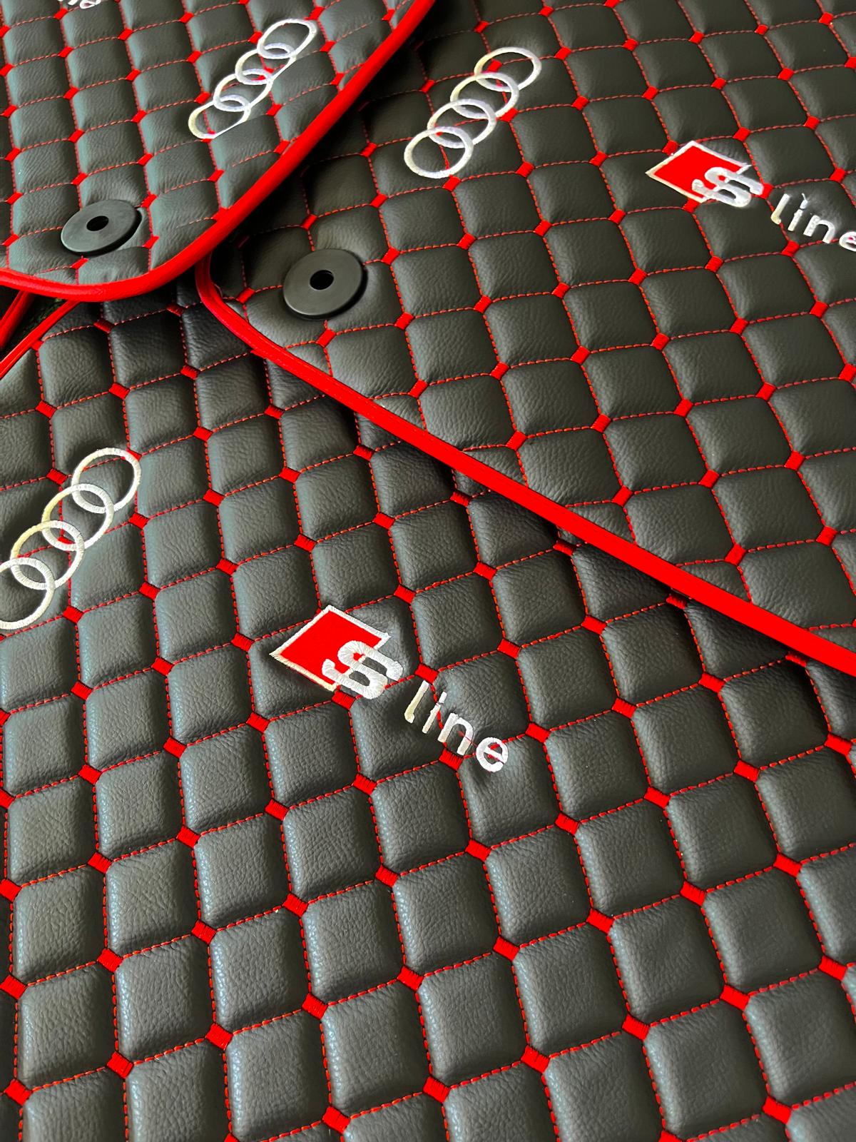 For Audi Sline Car Floor Mats Custom fit Leather for all Audi Model Waterproof Carpet Liner