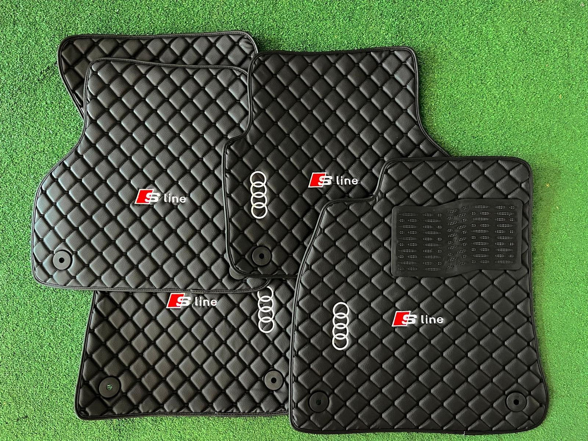 For Audi Sline Car Floor Mats Custom fit Leather for all Audi Model Waterproof Carpet Liner