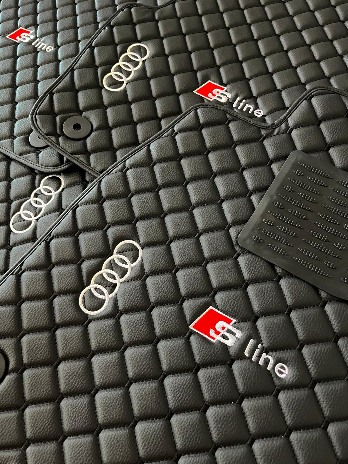 For Audi Sline Car Floor Mats Custom fit Leather for all Audi Model Waterproof Carpet Liner