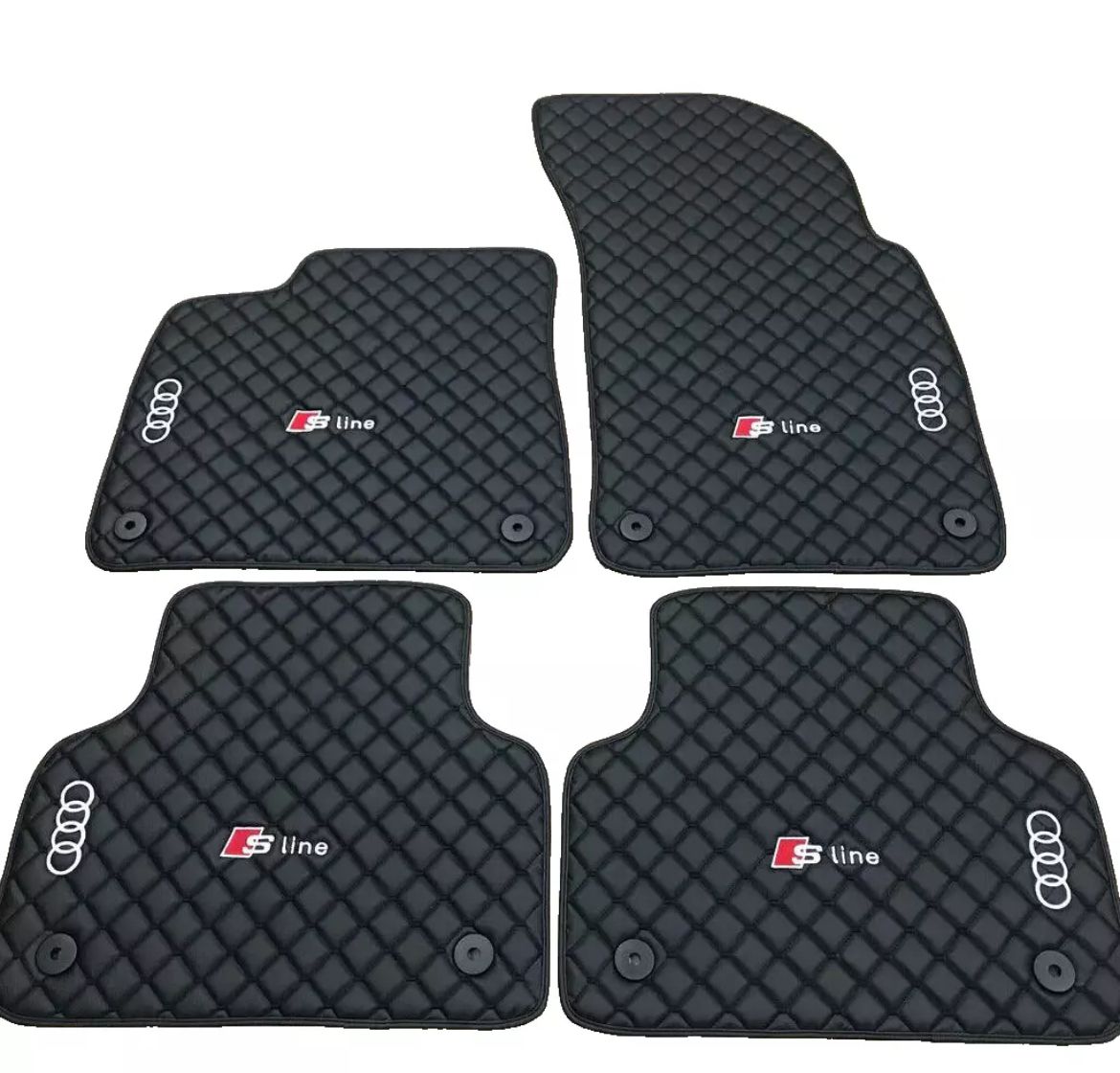 For Audi Sline Car Floor Mats Custom fit Leather for all Audi Model Waterproof Carpet Liner