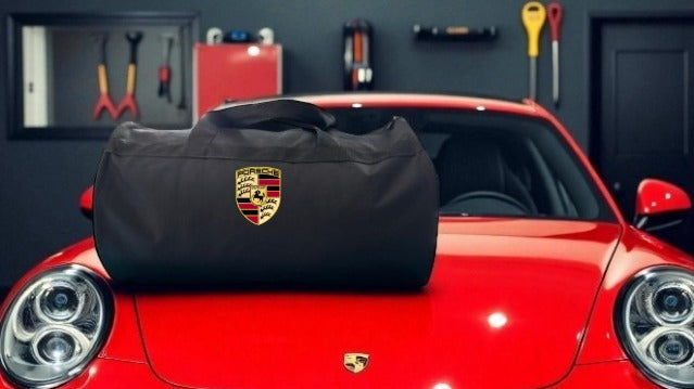 Luxury Porsche Duffle Bag with Emblem 30x50 cm