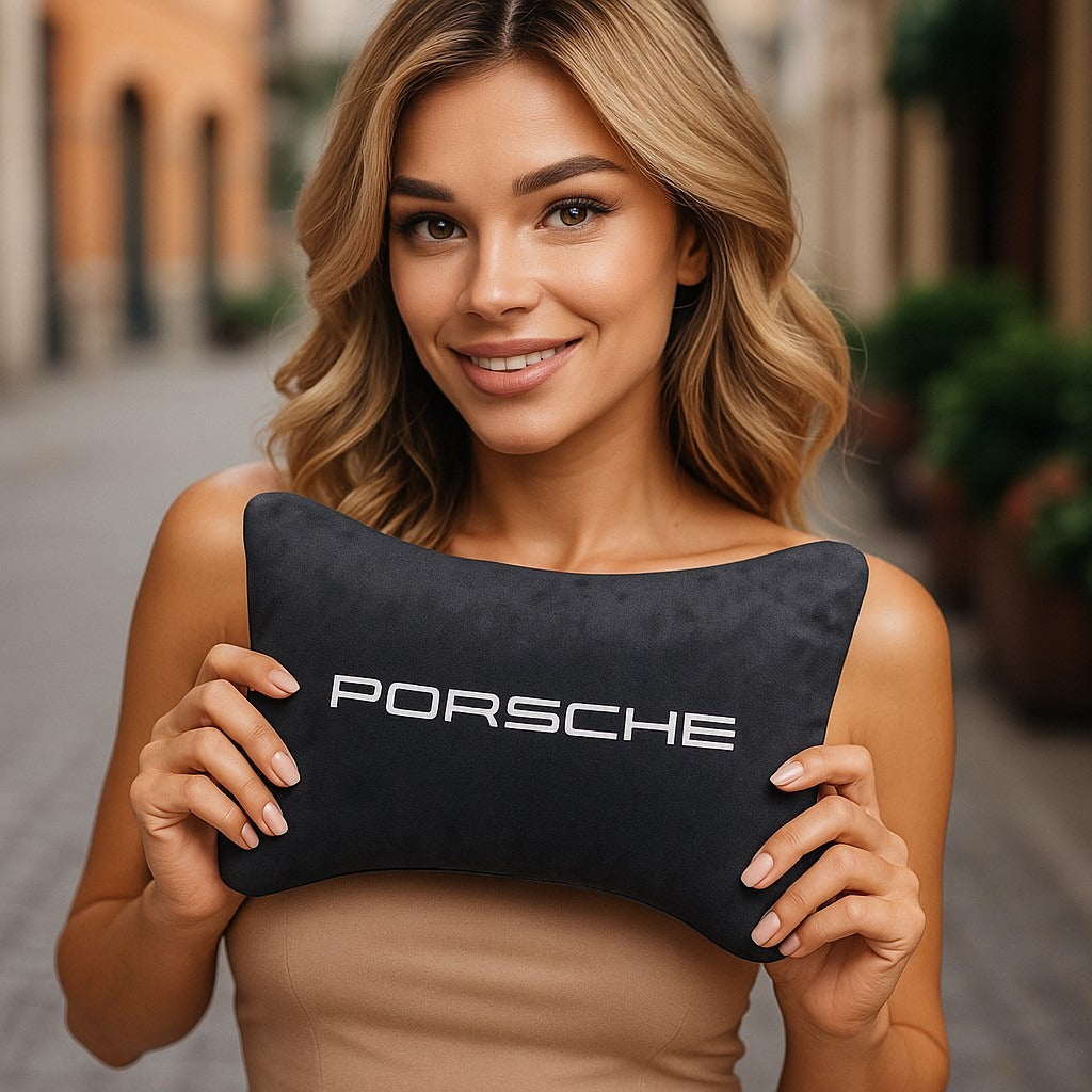For Porsche Neck Pillows with Porsche Letter - Premium Comfort and Style (2 PCS)