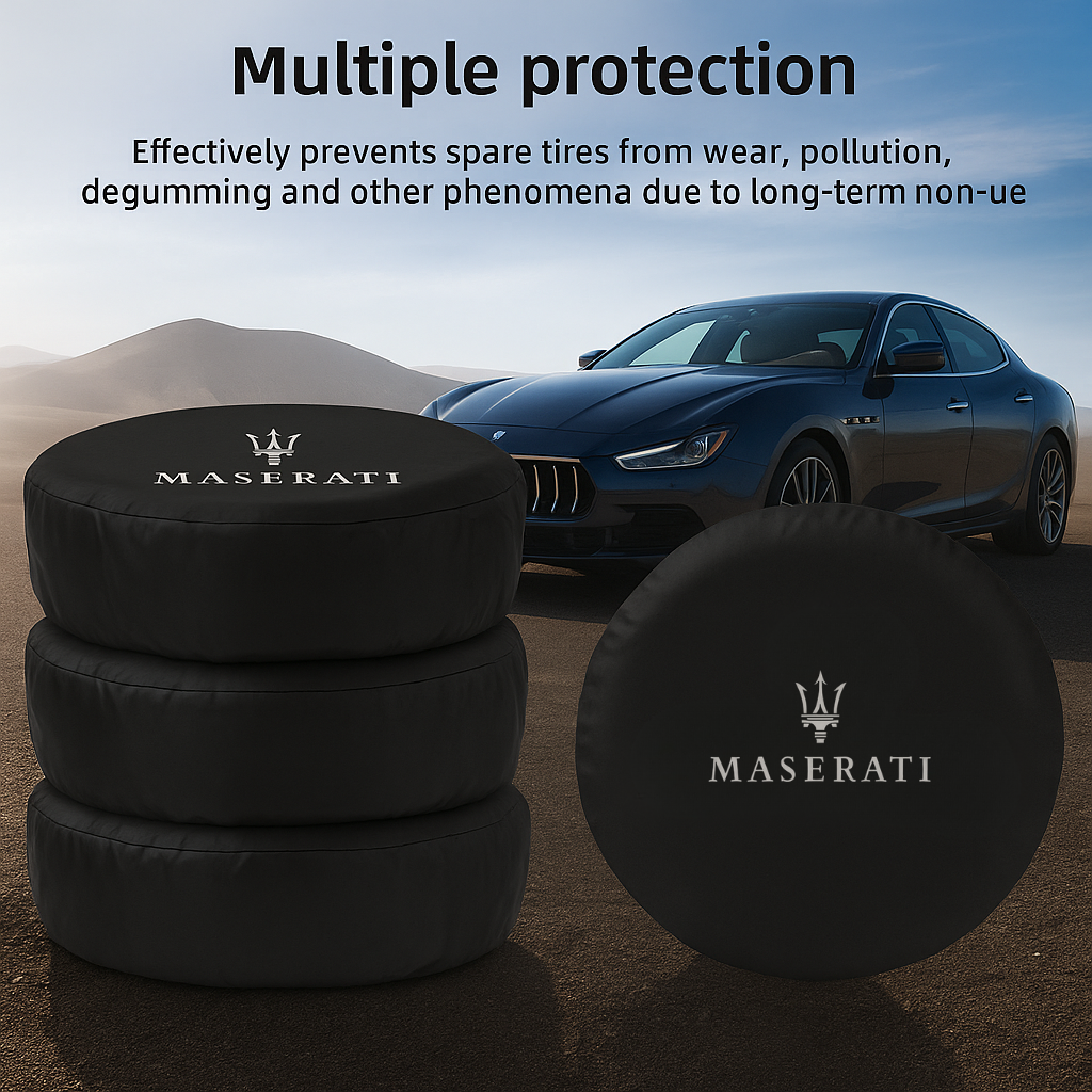 Maserati Tire Cover – Premium Waterproof Wheel Protector | Stylish Design for Italian Performance Cars