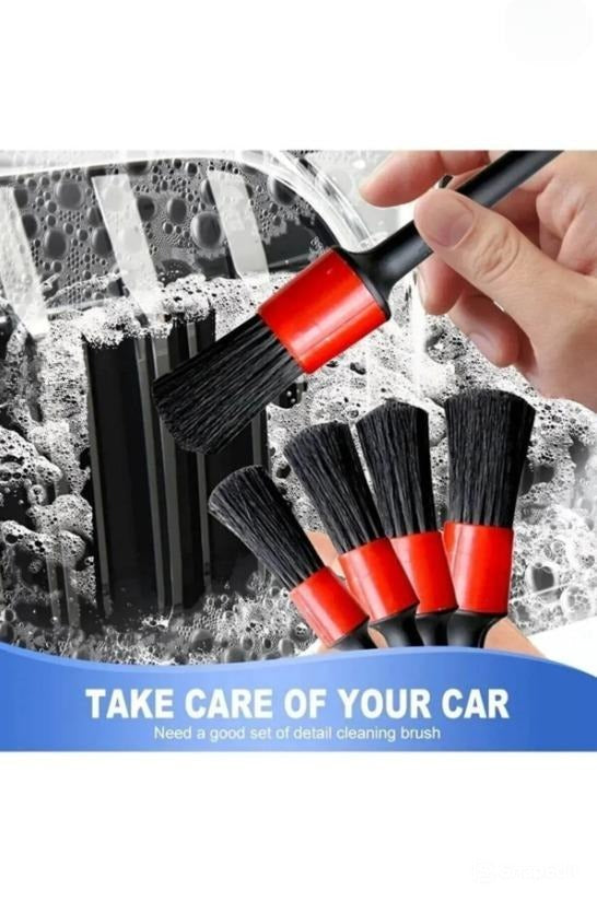 Car Detailing Brush Set – 5 Sizes – Soft Bristles – Interior & Exterior Cleaning – Perfect for Vents, Wheels & Dashboard